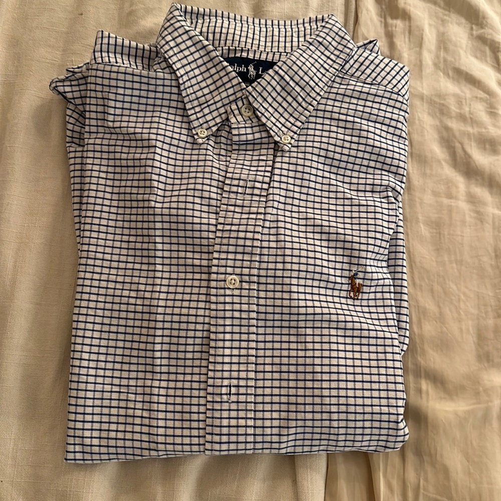 Ralph Lauren polo button down shirt, size large